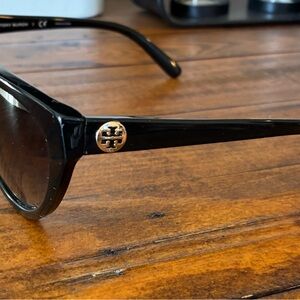 Tory Burch Black Oval Sunglasses